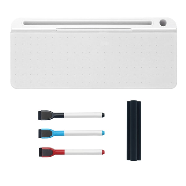 Bordplade Whiteboard Dry Erase Glas White Board Note Board Opbevaring Organizer til Office White