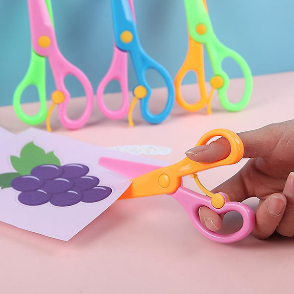 Barnvänliga Säkerhetsaxar i Plast 3-pack Vårutgåva för Skola och Konstuppgifter