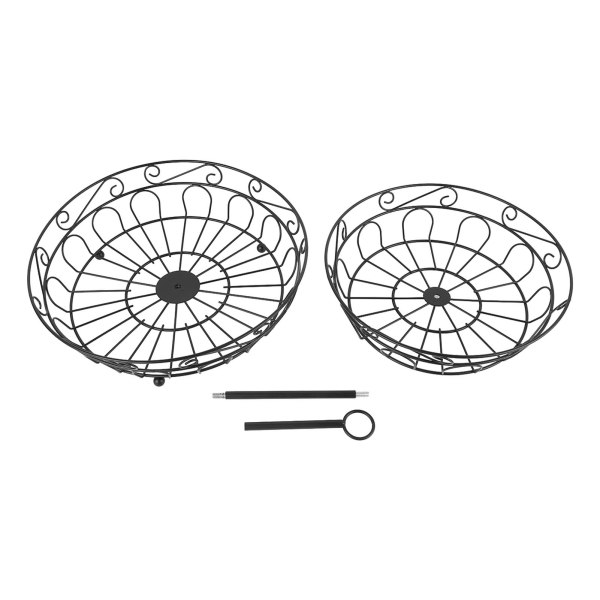 Hedelmäkori Musta Rauta Eurooppalainen Tyyli Kaksitasoinen Hedelmien Säilytyskori Irrotettava Kotikeittiön Välipalavaraston Pidike