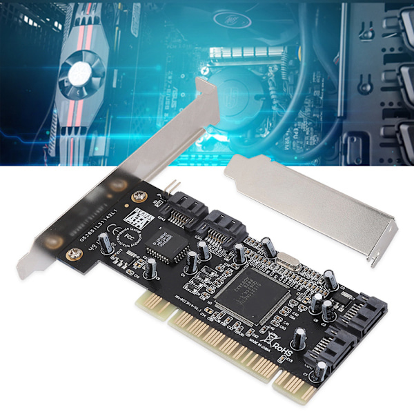 PCI 16X til 4-port SATA Riser-kort 5Gbps Sil3114 Master SATA PCI 4-port udvidelseskort