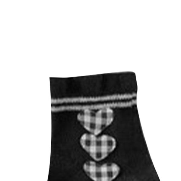 Flickstrumpor för flickor Höst Vinter Små flickor halkfria Anti Slip Bomullssockor Barn Prinsesstil Strumpor Hjärt Rutnät Mönster L 5‑8 år 16‑19CM