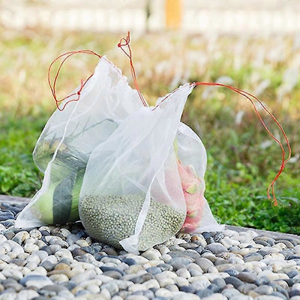 Insekt Skadedyr og Fuglebeskyttelse Hageplanter Fruktnett Beskyttelsesnettpose Hvit 20 STK 10*15CM