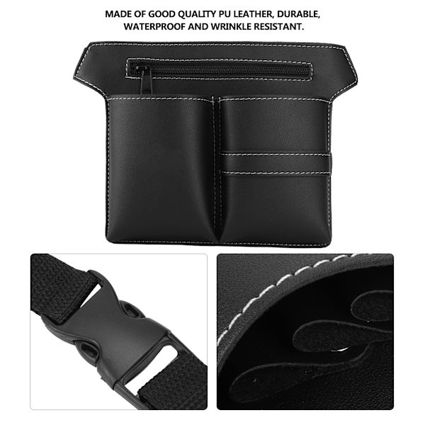 Frisör Barber Saxklämmor Frisör Holster Väska Hållare Väska PU Läder(Svart)