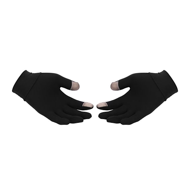 BOODUN Lycra Vinter Sykkel Full Finger Hansker Berøringsskjerm Varm Vindtett(Svart)