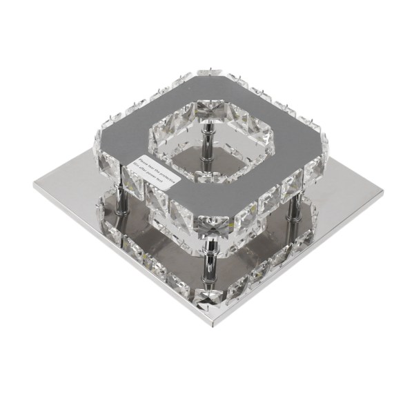 LED-taklampe 3 lysfarger moderne dekorative firkantede falske krystall mini lysekrone for stue korridor 85‑265V