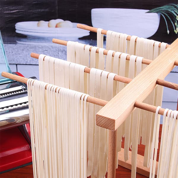Sammenleggbart tørkestativ for pasta i bøk, nuddel- og spagettiholder