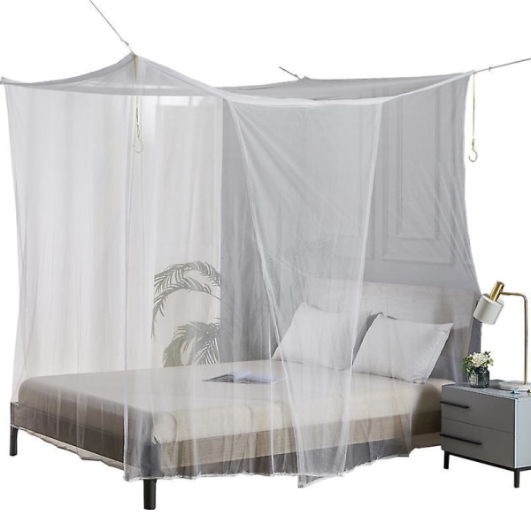 Hvid Enkeltseng Myggenet - 2,2m x 180cm x 190cm