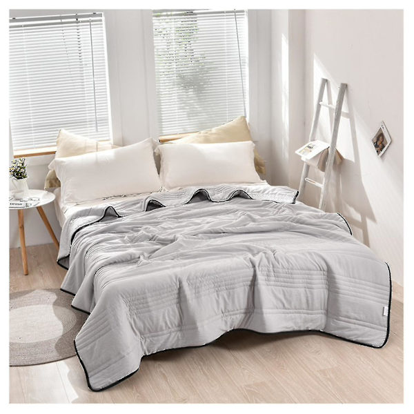 Ultrasmyk Vaskbar Kjølende Teppe for Twin og Full Senger, Grå, 100x150 - Perfekt for Voksne og Barn