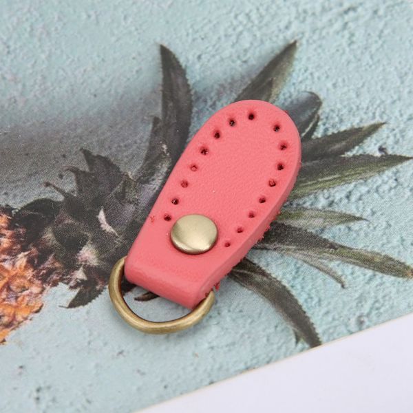 4 stk. taske spænde ko split læder DIY håndlavet syning håndtaske med bronze beslag (Pink )