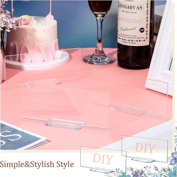 Bryllupsbordkort DIY Klar Blank Akryl bordnummer 10 STK