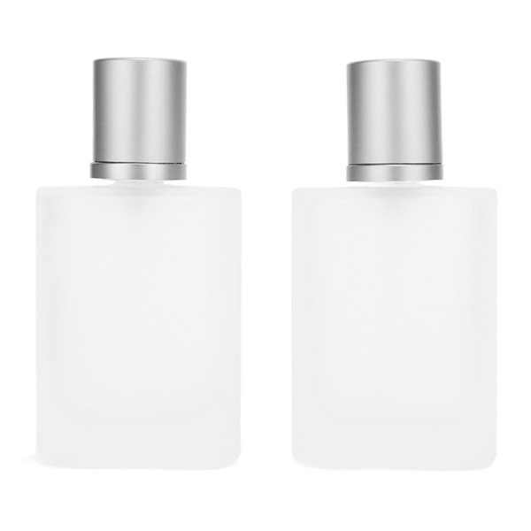 2st parfymsprayflaska Tjock glas Mattning Transparent påfyllningsbar tom flaska 50ml