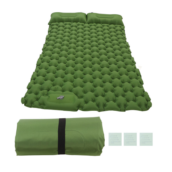 Uppblåsbar sovmössa ergonomisk fotdriven uppblåsbar sovmössa med förvaringsväska för kontor utomhus camping användning grön