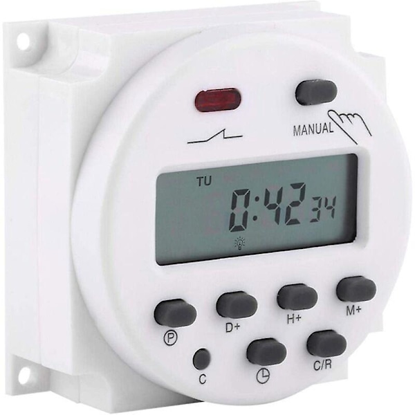 LCD Digital Timer Switch, 17on/17off Ugentlig Programmerbar Computer Timer, Elektronisk Timer til Elektrisk Udstyr/Hjem (220V)