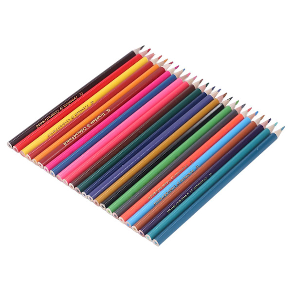 24 stk fargeblyanter trekant pennholder komfortabelt grep glansfull fargelegging dekning poppel skisseblyanter sett