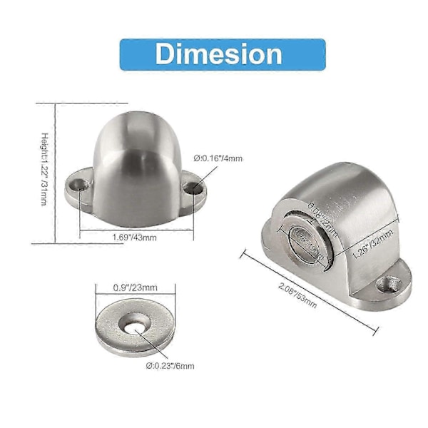 Magnetisk Dørstopper, Rustfritt Stål, Moderne Soft-Catch Design_SZXM