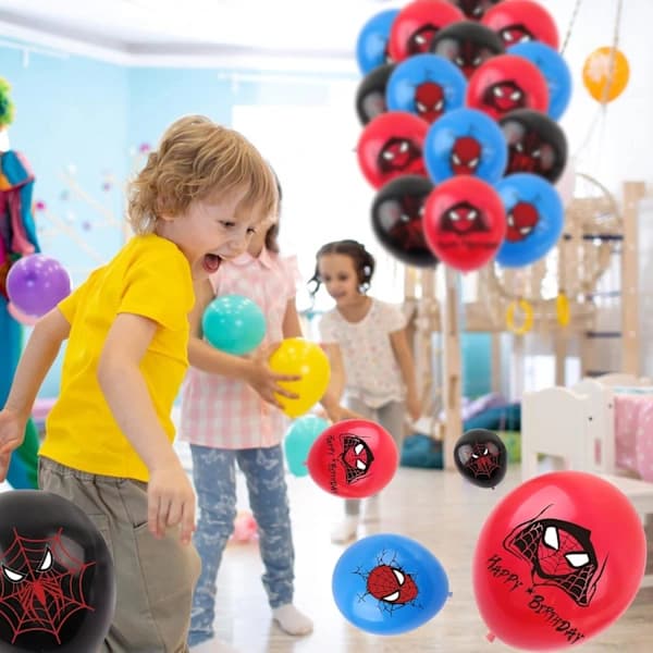 Spider-Man ballongdekorasjonssett til bursdagsfest - 30 stk temaballonger [JR],D