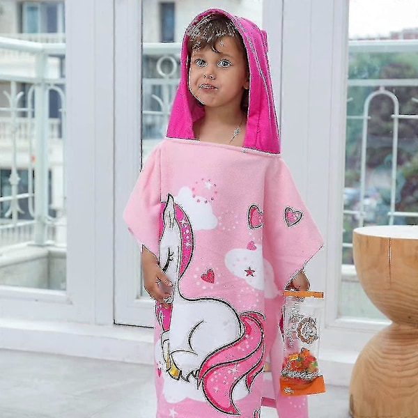 Børn Poncho Håndklæder med Hætte - Strand- & Badehåndklæder til Drenge & Piger Enhjørning