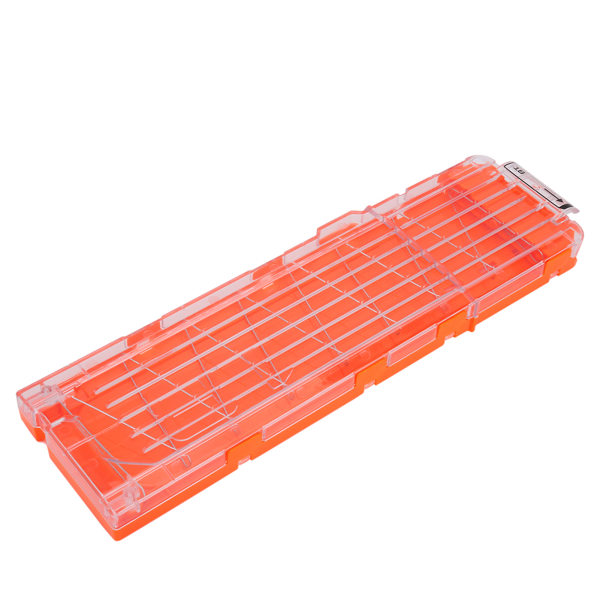 18 Dart EVA Soft Bullet Clip Dart Plast Gun Toy Cartridge Holder (Transparent Orange)