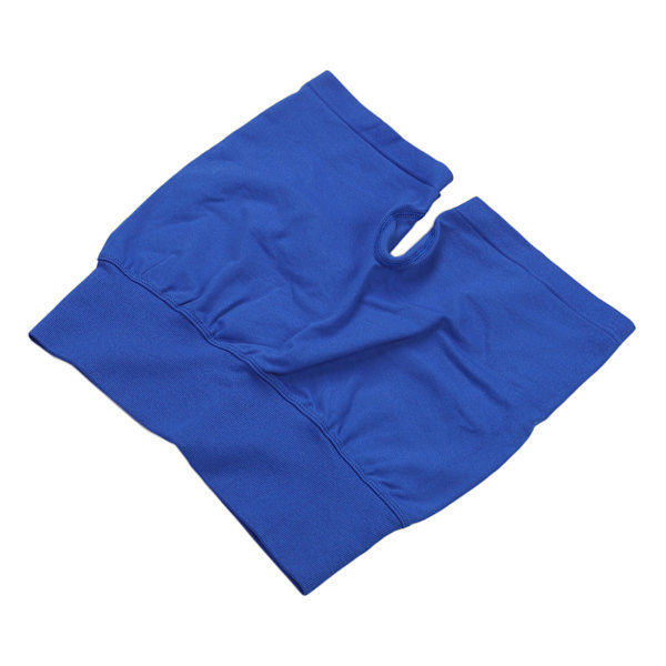 Kvinnors höga midja höftlyft yogashorts mjuka elastiska gym löpning midja åtdragande träningshorts blå L