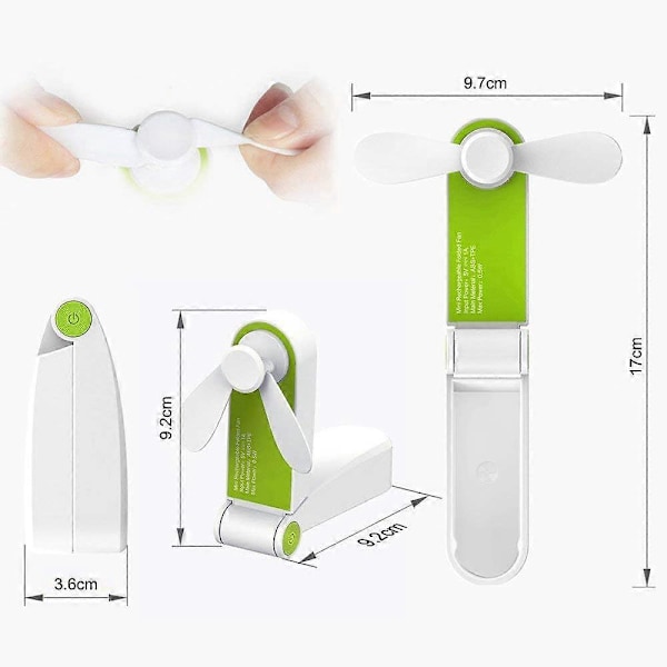 Vikbar Mini Skrivbordsfläkt, USB Uppladdningsbar Liten Portabel Fläkt, Lättviktig Personlig USB-fläkt för Hemmet