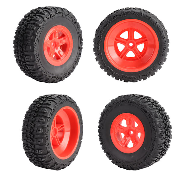 4 stk. RC-hjul og dekk for RC Short Course Truck-dekk for Traxxas SLASH 1/10 RC-bil, rød