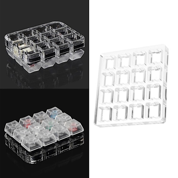 Klar Switch Tester Bas Akrylplatta för Cherry M x Switch 4 x 4 kort