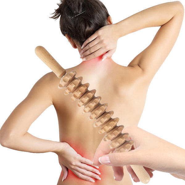 Træmassage Rulle Massage Stang Massage Stick Body Roller med Skridsikkert Håndtag Body Sculpting Værktøj