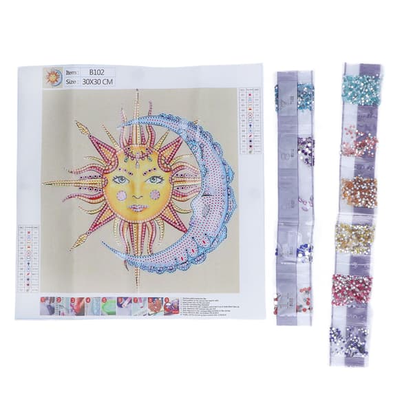 Diamantmaling DIY Håndbroderi Sol Måne Tonghui 5D Diamantmaling Dekorativ Maling
