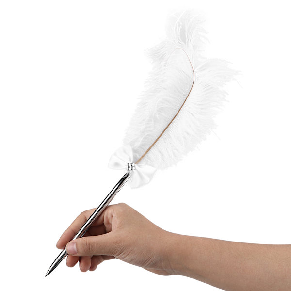 Fjærpenn Signering Ballpoint Pen med Holder for Bryllup Møte Kontor