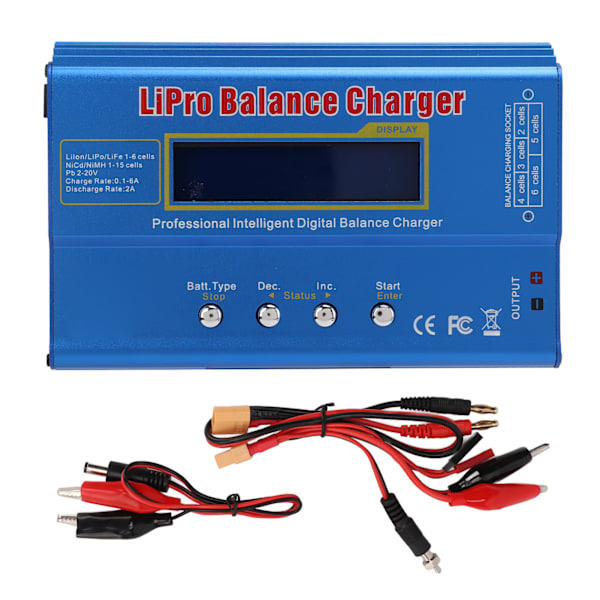 Multifunktionel balanceoplader i aluminiumlegering 80W mini balanceoplader til RC helikopter