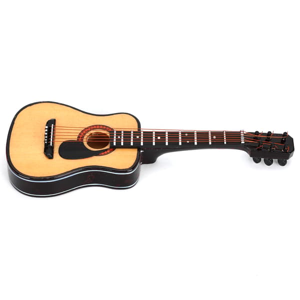 Gitarrdekoration Miniatyrprydnader Mini Musikinstrument Modell Presenthantverk Svart 15cm