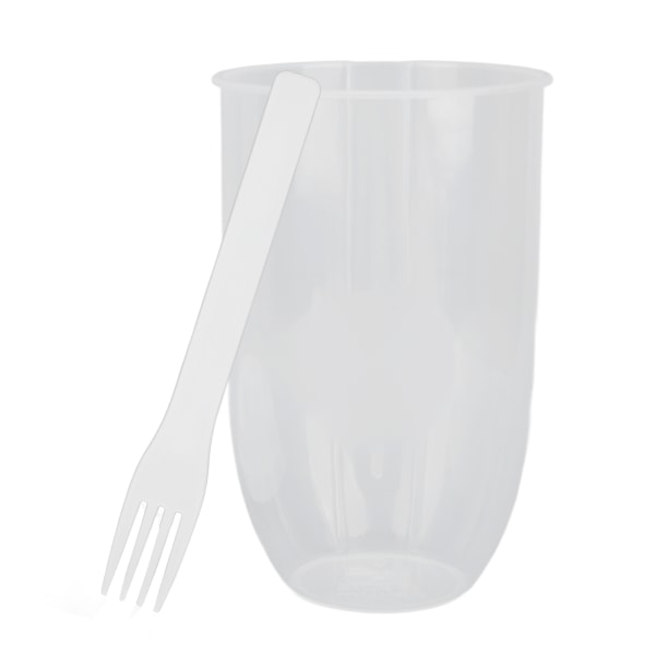 Salat Meal Shaker Cup med gaffel Frisk salatkopp Helse Salatbeholder Bærbar grønnsaksfrokostbeholdersett Hvit