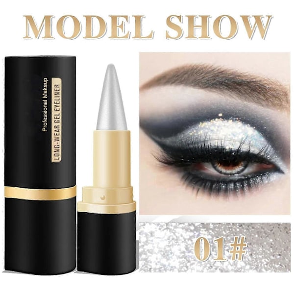 Eyeliner Vattentät, Snabbtorkande Kladdfri Eyeliner Penna Gel, Långvarig Pigmenterad Ögonskugga, för den Ideala Eyelinern
