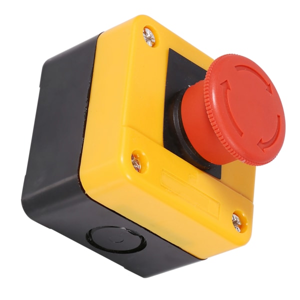 1Pc 660V 10A Plastic Shell rødt skilt Nødstop Svampetrykknapkontakt Ny
