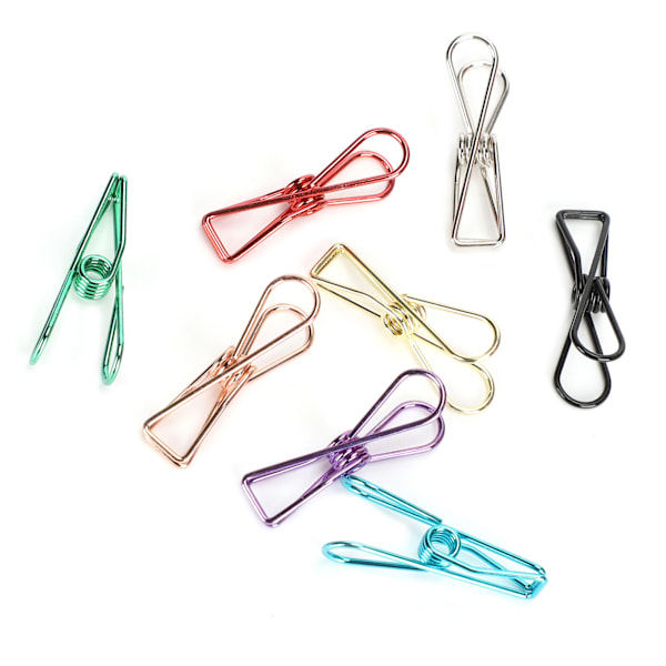 40 stk. Metal Små Clips Hule Fisk Form Farve Pose Forseglingsregning Papirholder Kontor Stationery