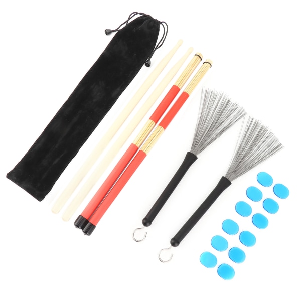 Drumstick Kit Rute Brush Damper Drum Set Soittimen soittotarvikkeet pussillaM02761 Sininen