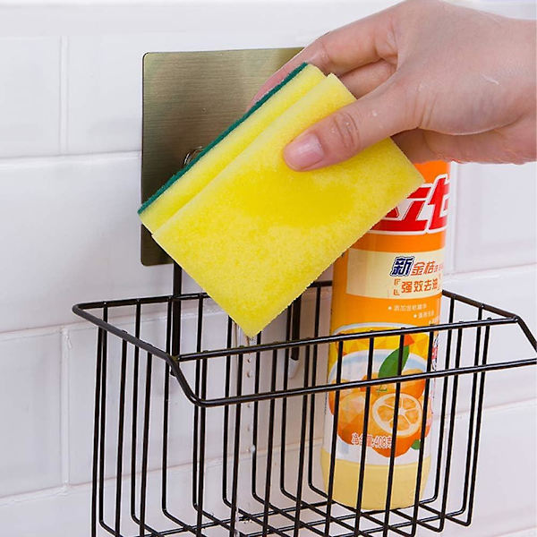 Musta Free Drilling Kitchen Sink Sponge Säilytystelineen korien organizer