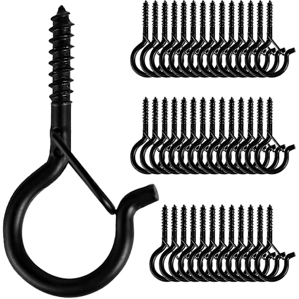 Outdoor String Lights Hanger, 20 Pcs Screw Hooks with Safety Buckle Design 40 pieces