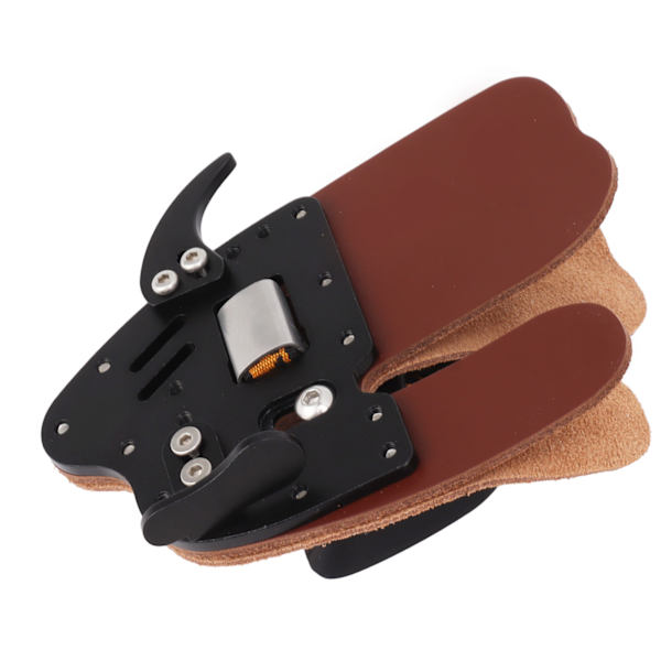 Læder bueskydning finger fane bueskydning finger guard fingre beskytter til recurve bue udendørs skyde praksis sort brun XL