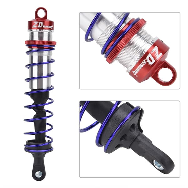 1/8 RC Bil Metal Olie Tryk Justerbar 2 stk. Front Støddæmper 2 stk. Bag Støddæmper (Rød)