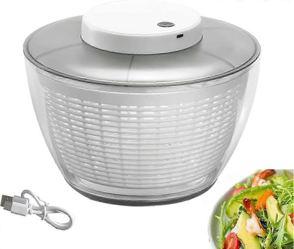 Electric Salad Spinner, 4.5L Salad Spinner, Rechargeable Large Salad Spinner