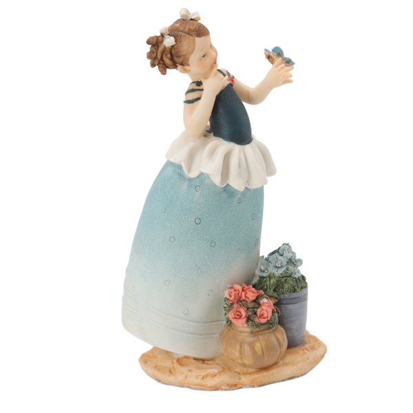 Victorian Girl Resin Ornament - Utsøkt søt stabil skrivebordsdekor i harpiks for hjemmedekorasjon