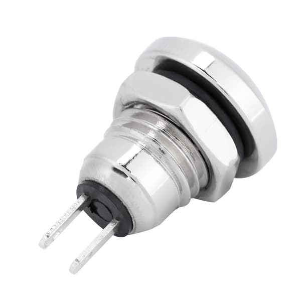 1A 24V 8mm Mini Vedenpitävä Auton Hetkellinen Painonappi Virtakytkin Nikkelipinnoitettu Messinki
