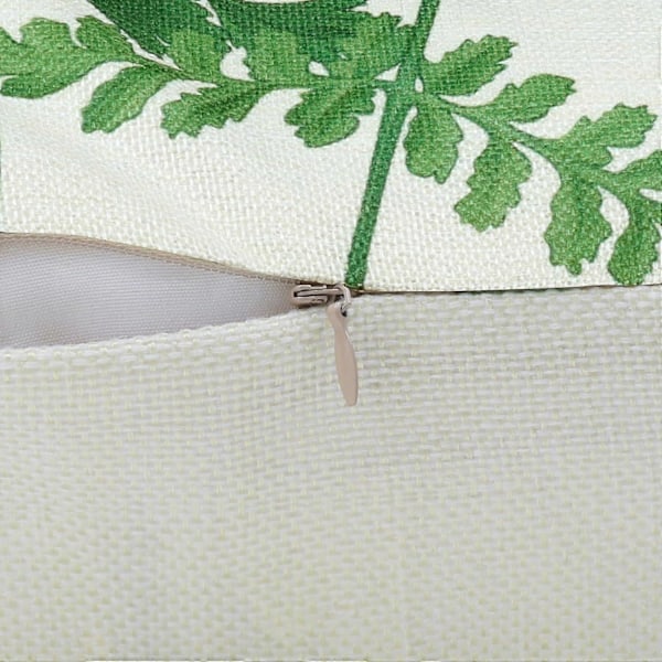 Putevar 45 x 45 cm Grønne Botaniske Blad Dekorative Pynteputetrekk Polyester Lin Putetrekk til Sofa Hage Utendørs Dekor Sett med 4