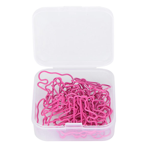 20 stk. Mini plastbelagte trådklips i bjørneform, bogmærkeklips, filholder, notesblokholder, rosenrød