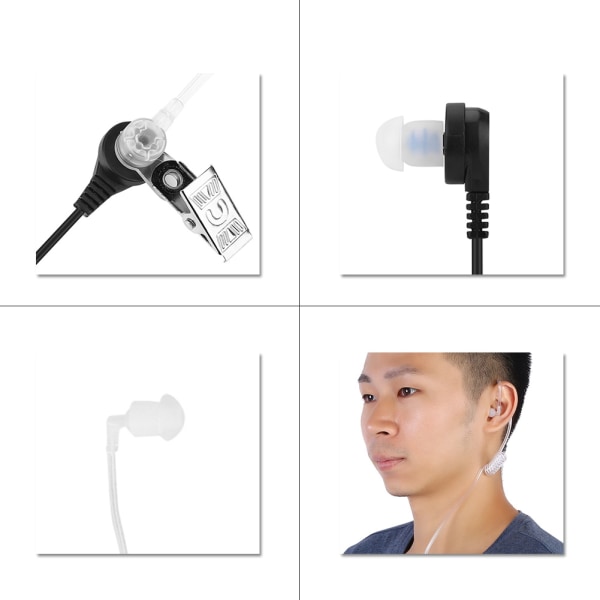 3,5 mm Mono Listen Only Overvåking Akustisk rør Ørestykke Headset Anti-stråling for radio