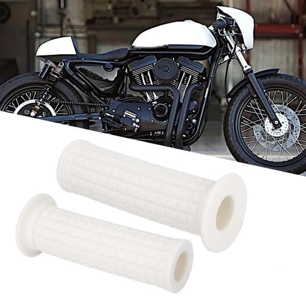 7/8\" 22mm Universal Retro Motorsykkel Styre Endegrep Hvit
