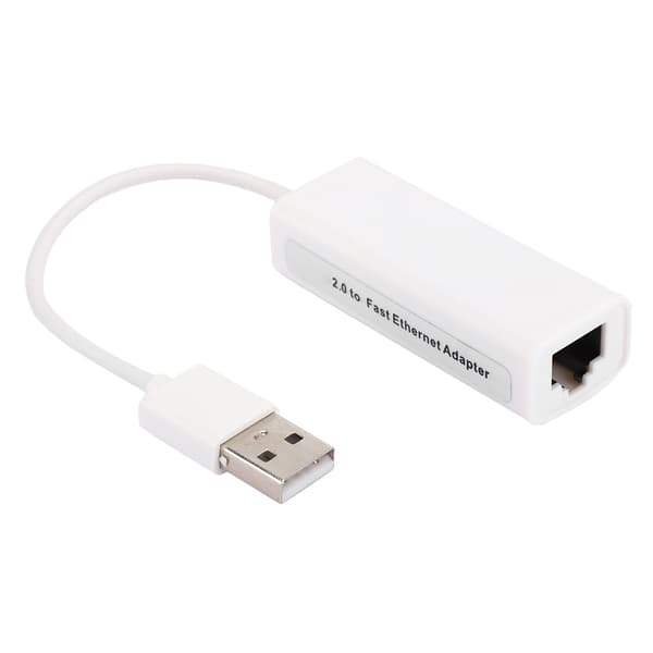 USB2.0 Ethernet-adapter RJ45 Hvit ABS RTL8152B-brikke Eksternt nettverkskort for datamaskin