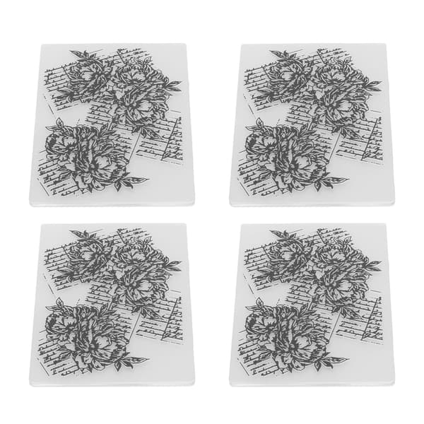 4 stk. prægefoldere multifunktionel DIY blomstermønster prægefolder skabelon til kortfremstilling scrapbooking