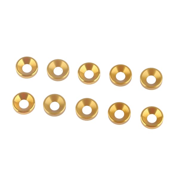 10 stk. M4 anodiserede undersænkede skiver pakning aluminiumslegering guld
